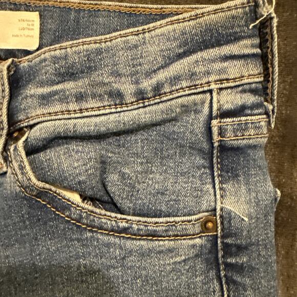 Topshop -Wmns Jeans-Jamie Skinny Stretch-Med Wash Denim-Distressed Hem-26x30 - Picture 10 of 16